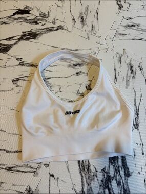 BO+TEE White Racerback Sports Bra
